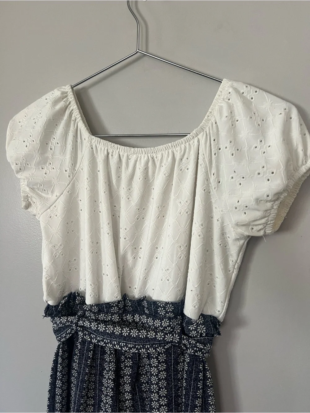 Knitworks Girls 10 White Eyelet Top Wide Leg Jumper Spring Summer Picnic Church